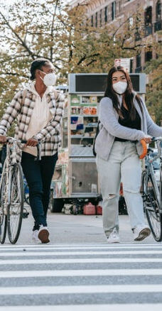 Friends Riding Bikes Masks